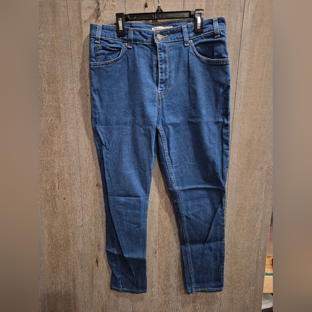 Levis 721 Vintage High Rise Skinny Orange Tab Jeans Stretch Med Wash (Size 31)